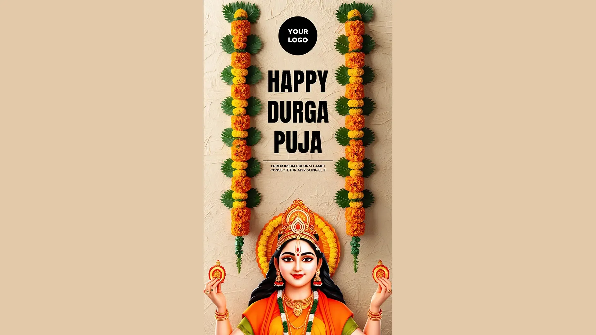 Glorious Durga Puja Greetings Instagram Story Card